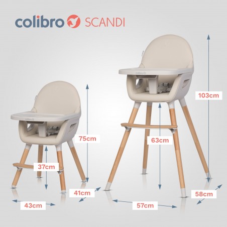 Krzesło do karmienia Colibro Scandi Almond - 7