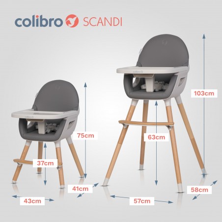 Krzesło do karmienia Colibro Scandi Onyx - 7