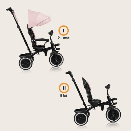 LIONELO Berry Rowerek trójkołowy Jeździk Pchacz Obracany 360° Pink Rose - 8