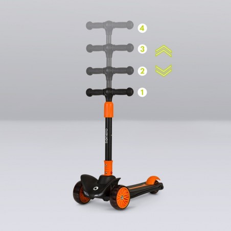 LIONELO Timmy hulajnoga balansowa trójkołowa Świecący Podest Koła LED do 50 kg Orange - Black - 4