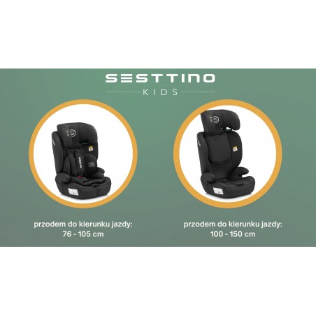 Fotelik samochodowy 76-150cm Sesttino Rocker Pro 9-36kg i-Size Black - 10
