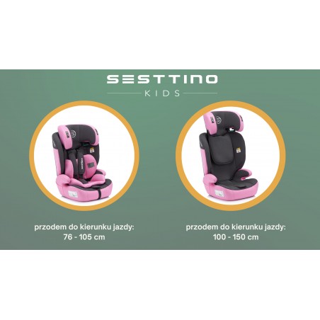 Fotelik samochodowy 76-150cm Sesttino Rocker Pro 9-36kg i-Size Pink - 10
