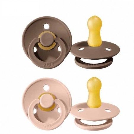 Smoczki uspokajające BIBS 0-6 2 szt. BLUSH & DARK OAK S - 1