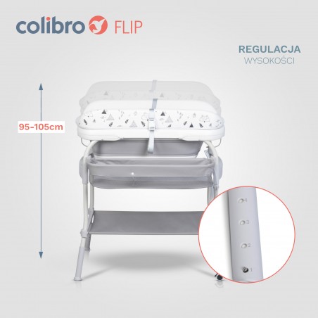 Colibro FLIP wanienka ze stojakiem, przewijakiem, regulacja wys.+ akcesoria - 8