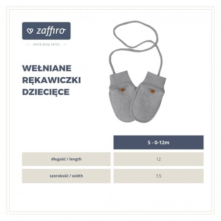 Zaffiro Rękawiczki dziecięce Wełna Premium 0-12m Beige - 7