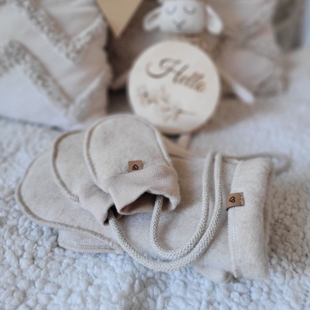 Zaffiro Rękawiczki dziecięce Wełna Premium 0-12m Beige - 5