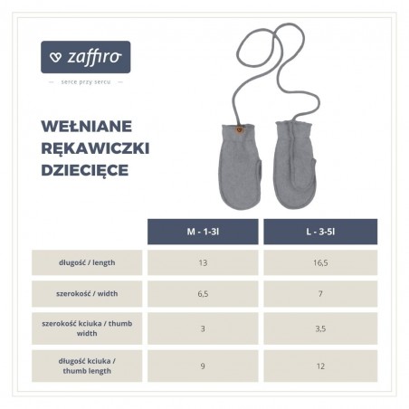 Zaffiro Rękawiczki dziecięce Wełna Premium 1-3 Beige - 5