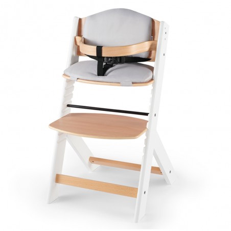 Krzesełko do karmienia drewniane + poduszka Kinderkraft ENOCK białe - 4
