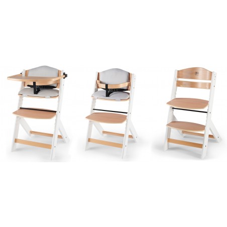 Krzesełko do karmienia drewniane + poduszka Kinderkraft ENOCK białe - 9