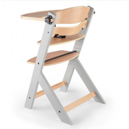 Krzesełko do karmienia drewniane Kinderkraft ENOCK szare bez poduszki - 3