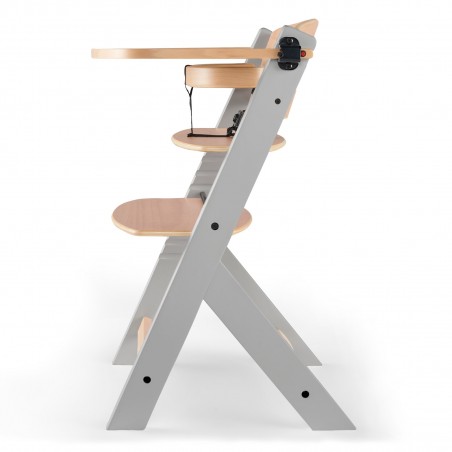 Krzesełko do karmienia drewniane Kinderkraft ENOCK szare bez poduszki - 4