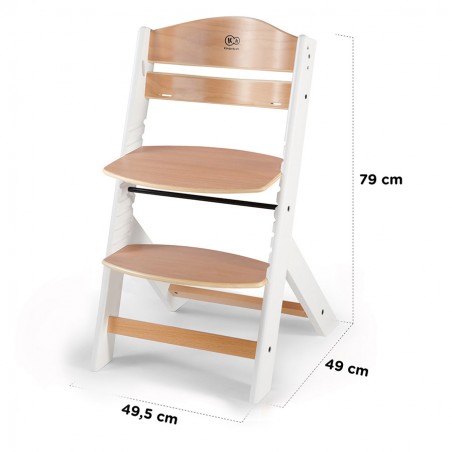 Krzesełko do karmienia drewniane Kinderkraft ENOCK białe bez poduszki - 6