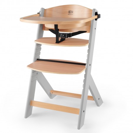 Krzesełko do karmienia drewniane + poduszka Kinderkraft ENOCK Szare - 4
