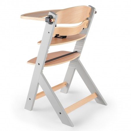Krzesełko do karmienia drewniane + poduszka Kinderkraft ENOCK Szare - 8