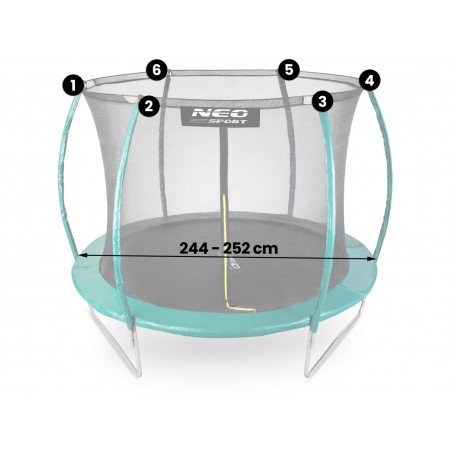 Siatka wewnętrzna do trampolin 252 cm 8ft Neo-Sport - 1