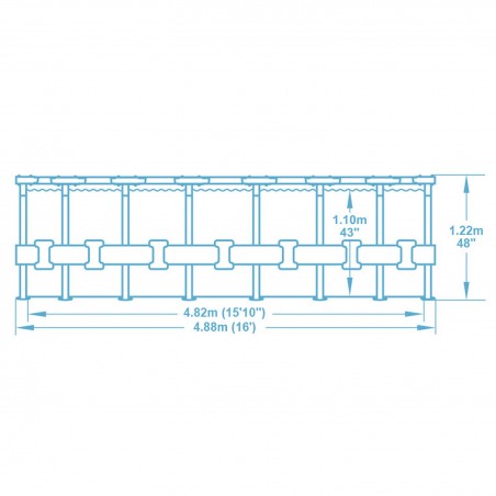 Basen ogrodowy stelażowy 488 x 122 cm 11w1 Bestway 5619E - 6