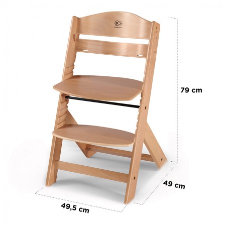 Krzesełko do karmienia drewniane Kinderkraft ENOCK drewniane bez poduszki - 5