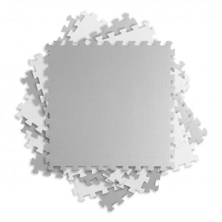 Piankowa mata puzzle biało-szara 60 x 60 cm 9 szt. - 2