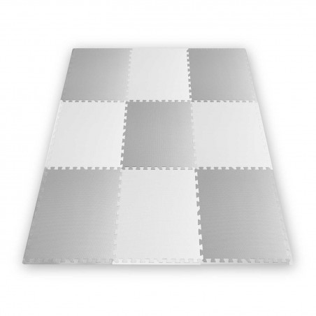 Piankowa mata puzzle biało-szara 60 x 60 cm 9 szt. - 3