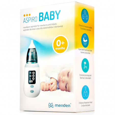 Meriden Aspiro Baby elektryczny aspirator na katarek do nosa i uszu dla niemowląt 3w1 - 1