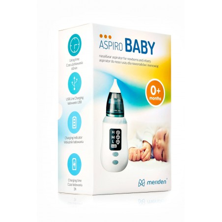 Meriden Aspiro Baby elektryczny aspirator na katarek do nosa i uszu dla niemowląt 3w1 - 10
