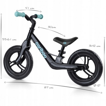 Cariboo rowerek biegowy Magnesium Pro Czarno Turkusowy ultralekki regulowany - 5
