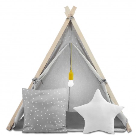 Namiot domek dla dzieci z lampką Nukido - szary - 4