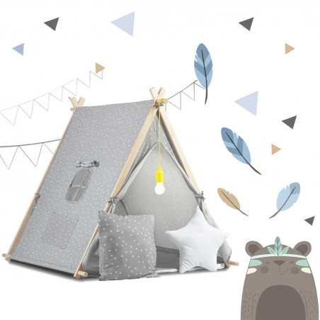 Namiot domek dla dzieci z lampką Nukido - szary - 6