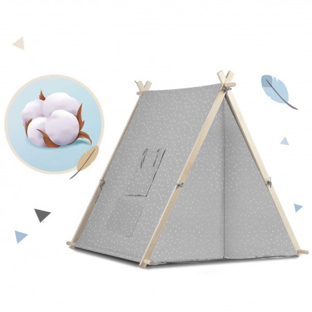 Namiot domek dla dzieci z lampką Nukido - szary - 9