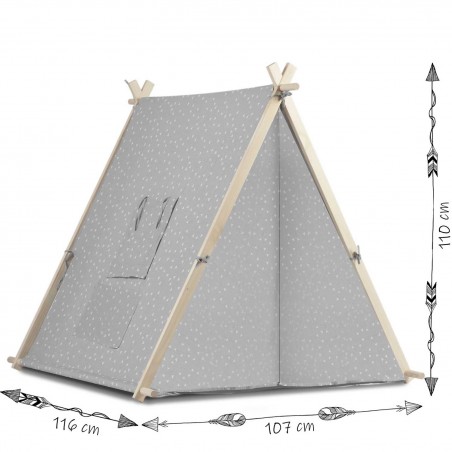 Namiot domek dla dzieci z lampką Nukido - szary - 13