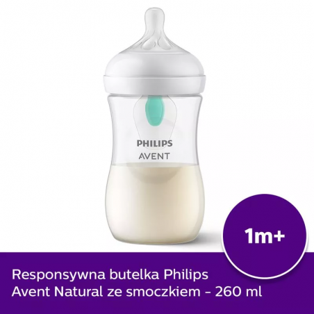 Philips Avent Butelka Natural Responsywna AirFree 260 ml 1m+ SCY673/01 RESPONSE - 4