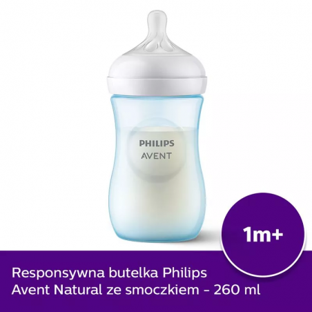 Philips Avent Butelka Natural Responsywna 260 ml 1m+ Niebieska SCY903/21 RESPONSE - 3