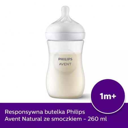 Philips Avent Butelka Natural Responsywna Dekorowana 260 ml 1m+ SCY903/67 RESPONSE - 1