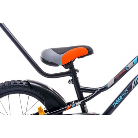 Sun Baby Rowerek dla chłopca 16 cali Tiger Bike z pchaczem czarno - pomarańczow - turkusowy - 4