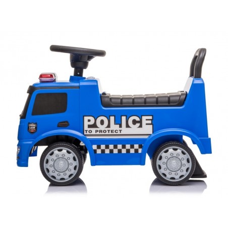 Sun Baby Pojazd jeździk dla dziecka na roczek, pchacz Mercedes Antos Policja dźwięki niebieski - 1