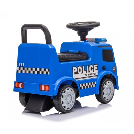 Sun Baby Pojazd jeździk dla dziecka na roczek, pchacz Mercedes Antos Policja dźwięki niebieski - 4