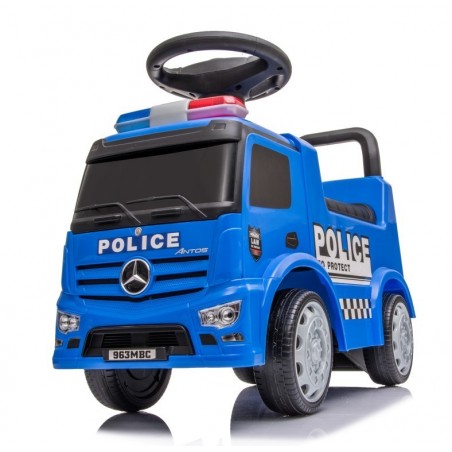 Sun Baby Pojazd jeździk dla dziecka na roczek, pchacz Mercedes Antos Policja dźwięki niebieski - 6