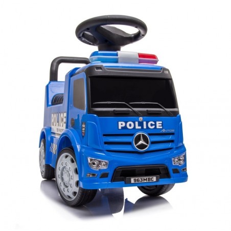 Sun Baby Pojazd jeździk dla dziecka na roczek, pchacz Mercedes Antos Policja dźwięki niebieski - 7