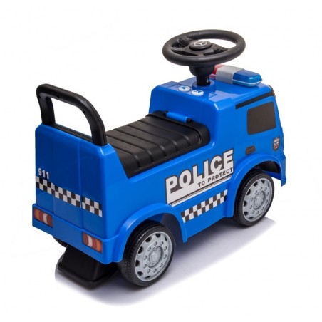 Sun Baby Pojazd jeździk dla dziecka na roczek, pchacz Mercedes Antos Policja dźwięki niebieski - 8