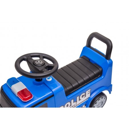 Sun Baby Pojazd jeździk dla dziecka na roczek, pchacz Mercedes Antos Policja dźwięki niebieski - 13