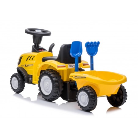 Sun Baby Jeździk pchacz chodzik traktor z przyczepą New Holland żółty - 3