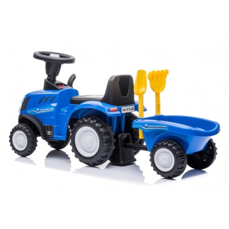 Sun Baby Jeździk pchacz chodzik traktor z przyczepą New Holland niebieski - 2