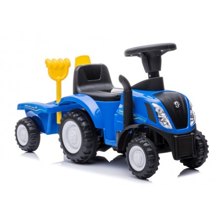 Sun Baby Jeździk pchacz chodzik traktor z przyczepą New Holland niebieski - 4