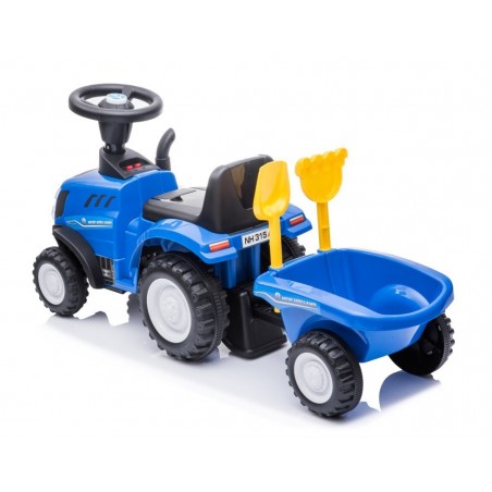 Sun Baby Jeździk pchacz chodzik traktor z przyczepą New Holland niebieski - 6