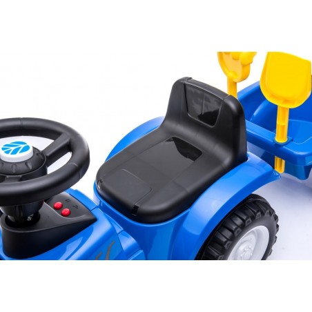 Sun Baby Jeździk pchacz chodzik traktor z przyczepą New Holland niebieski - 10