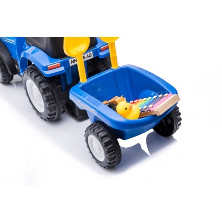 Sun Baby Jeździk pchacz chodzik traktor z przyczepą New Holland niebieski - 14
