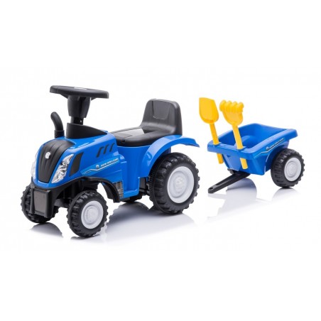 Sun Baby Jeździk pchacz chodzik traktor z przyczepą New Holland niebieski - 15