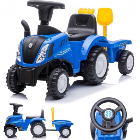 Sun Baby Jeździk pchacz chodzik traktor z przyczepą New Holland niebieski - 17