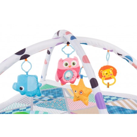 Sun Baby Mata edukacyjna dla niemowląt Namiot Tipi 2w1 Zwierzątka 82x82x140 cm - 4