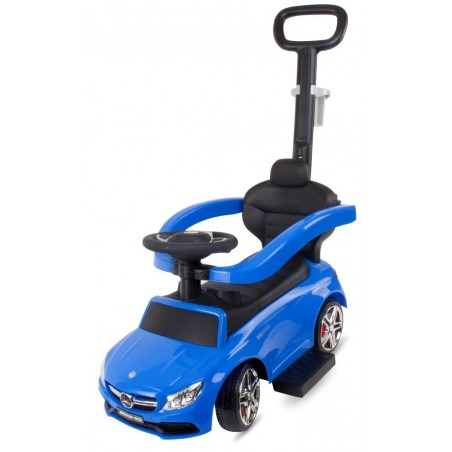 Sun Baby Jeździk pchacz chodzik dla dziecka Mercedes AMG C63 COUPE z popychaczem i podnóżkiem niebieski - 3